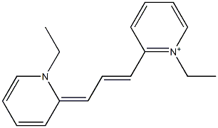 1-Ethyl-2-[3-(1-ethylpyridin-2(1H)-ylidene)-1-propenyl]pyridinium Struktur