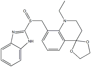 1-Ethyl-2,3-dihydro-8-(1H-benzimidazol-2-ylsulfinylmethyl)spiro[quinoline-4(1H),2'-[1,3]dioxolane] Struktur