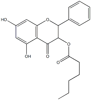 5,7-Dihydroxy-3-hexanoyloxyflavanone Structure