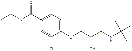 1-[4-[Isopropylcarbamoyl]-2-chlorophenoxy]-3-[tert-butylamino]-2-propanol Struktur