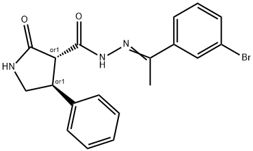 (±)-(3R*,4S*)-2-Oxo-4-phenyl-3-pyrollidinecarboxylicacid2-[1-(3-bromophenyl)ethylidene]hydrazide|(±)-(3R*,4S*)-2-Oxo-4-phenyl-3-pyrollidinecarboxylicacid2-[1-(3-bromophenyl)ethylidene]hydrazide