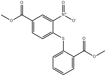 Benzoic acid, 4-[[2-(methoxycarbonyl)phenyl]thio]-3-nitro-, methyl ester Structure