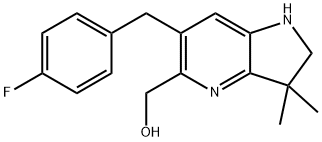 1H-Pyrrolo[3,2-b]pyridine-5-methanol, 6-[(4-fluorophenyl)methyl]-2,3-dihydro-3,3-dimethyl-|6-[(4-氟苯基)甲基] -3,3-二甲基-1,2-二氢吡咯并[3,2-B]吡啶-5-基]甲醇