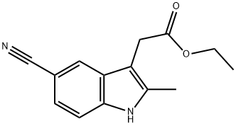 1H-Indole-3-acetic acid, 5-cyano-2-methyl-, ethyl ester Structure