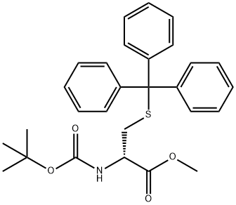 D-Cysteine, N-[(1,1-dimethylethoxy)carbonyl]-S-(triphenylmethyl)-, methyl ester Structure