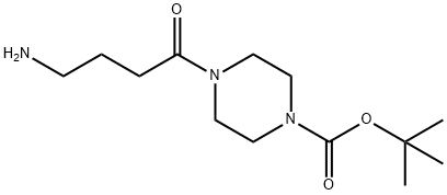 1-Piperazinecarboxylic acid, 4-(4-amino-1-oxobutyl)-, 1,1-dimethylethyl ester Struktur