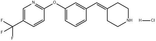 Pyridine, 2-[3-(4-piperidinylidenemethyl)phenoxy]-5-(trifluoromethyl)-, hydrochloride (1:1)