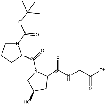 Glycine, N-[1-[1-[(1,1-dimethylethoxy)carbonyl]-L-prolyl]-trans-4-hydroxy-L-prolyl]- (9CI) Structure