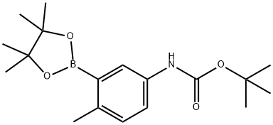 Carbamic acid, N-[4-methyl-3-(4,4,5,5-tetramethyl-1,3,2-dioxaborolan-2-yl)phenyl]-, 1,1-dimethylethyl ester Struktur