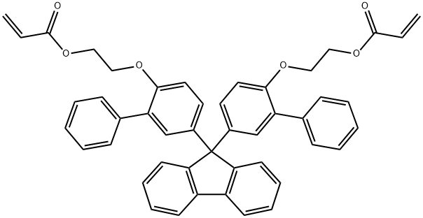 2-Propenoic acid, 1,1'-[9H-fluoren-9-ylidenebis([1,1'-biphenyl]-5,2-diyloxy-2,1-ethanediyl)] ester Struktur