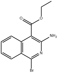 4-Isoquinolinecarboxylic acid, 3-amino-1-bromo-, ethyl ester Struktur