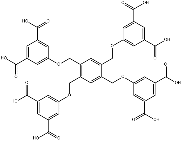 5,5',5'',5'''-((benzene-1,2,4,5-tetrayltetrakis(methylene))tetrakis(oxy))tetraisophthalic acid Structure