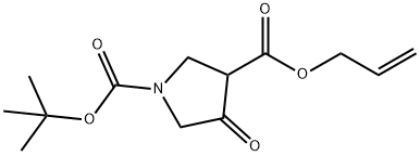 1,3-Pyrrolidinedicarboxylic acid, 4-oxo-, 1-(1,1-dimethylethyl) 3-(2-propen-1-yl) ester Struktur