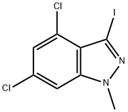 1H-Indazole, 4,6-dichloro-3-iodo-1-methyl- 结构式