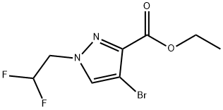 ethyl 4-bromo-1-(2,2-difluoroethyl)-1H-pyrazole-3-carboxylate Structure