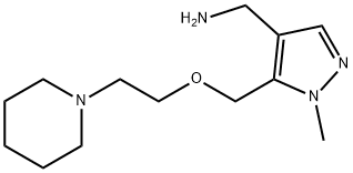 1-{1-methyl-5-[(2-piperidin-1-ylethoxy)methyl]-1H-pyrazol-4-yl}methanamine 结构式