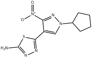 5-(1-cyclopentyl-3-nitro-1H-pyrazol-4-yl)-1,3,4-thiadiazol-2-amine Structure