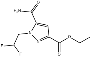 ethyl 5-(aminocarbonyl)-1-(2,2-difluoroethyl)-1H-pyrazole-3-carboxylate Structure
