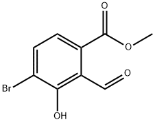 Benzoic acid, 4-bromo-2-formyl-3-hydroxy-, methyl ester Structure