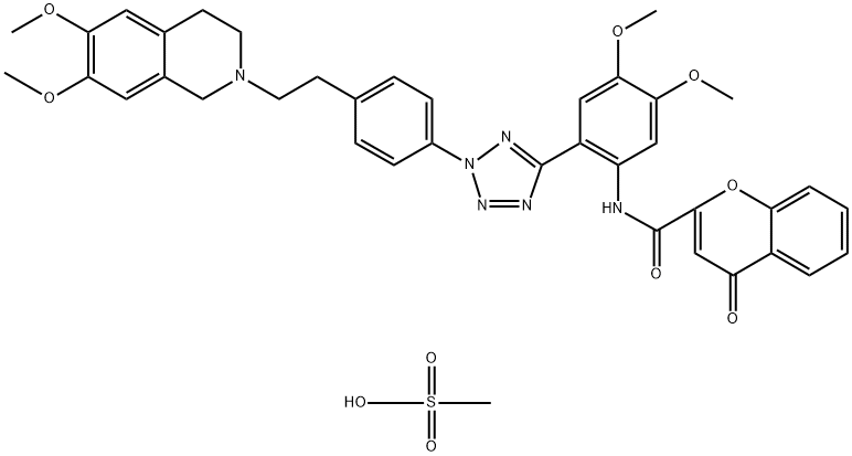 化合物HM-30181 MESYLATE MONOHYDRATE, 2097125-58-9, 结构式