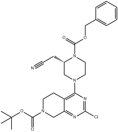 tert-butyl (S)-4-(4-((benzyloxy)carbonyl)-3-(cyanomethyl)piperazin-1-yl)-2-chloro-5,8-dihydropyrido[3,4-d]pyrimidine-7(6H)-carboxylate|(S)-2-(氰甲基)哌嗪-1-甲酸苄酯