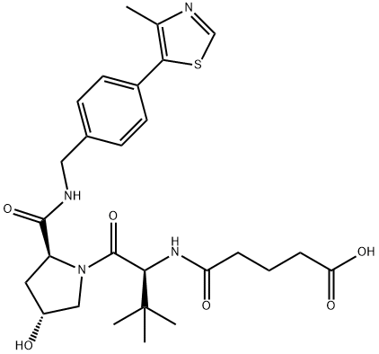 L-Prolinamide, N-(4-carboxy-1-oxobutyl)-3-methyl-L-valyl-4-hydroxy-N-[[4-(4-methyl-5-thiazolyl)phenyl]methyl]-, (4R)-|(S,R,S)-AHPC-CO-C3-酸