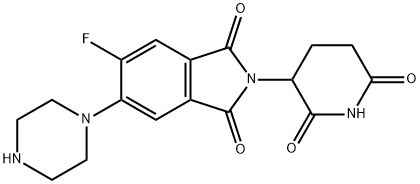 1H-Isoindole-1,3(2H)-dione, 2-(2,6-dioxo-3-piperidinyl)-5-fluoro-6-(1-piperazinyl)-|1H-Isoindole-1,3(2H)-dione, 2-(2,6-dioxo-3-piperidinyl)-5-fluoro-6-(1-piperazinyl)-