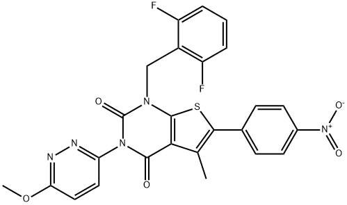 Thieno[2,3-d]pyrimidine-2,4(1H,3H)-dione, 1-[(2,6-difluorophenyl)methyl]-3-(6-methoxy-3-pyridazinyl)-5-methyl-6-(4-nitrophenyl)-|瑞卢戈利杂质98