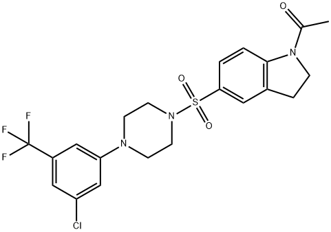 Ethanone, 1-[5-[[4-[3-chloro-5-(trifluoromethyl)phenyl]-1-piperazinyl]sulfonyl]-2,3-dihydro-1H-indol-1-yl]-|化合物 JH-LPH-33