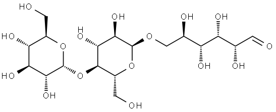 O-glucopyranosyl-(1-4)-O-glucopyranosyl-(1-6)glucopyranose Struktur