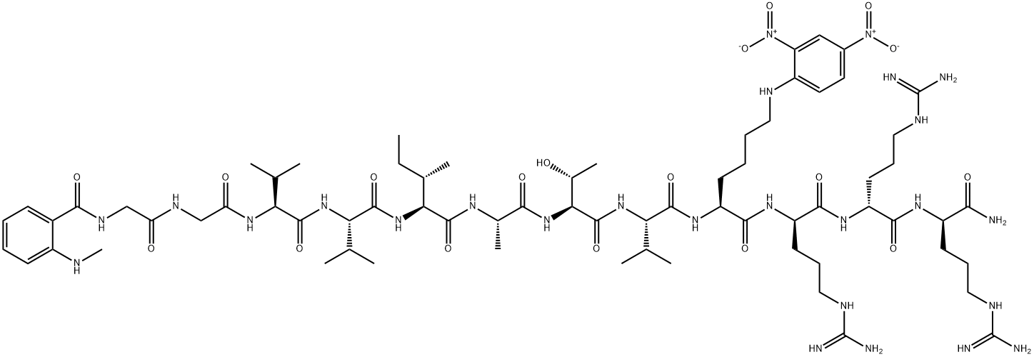 N-Me-Abz-Amyloid β-Protein (37-44)-Lys(Dnp)-D-Arg-D-Arg-D-Arg amide trifluoroacetate salt|N-ME-ABZ-AMYLOID Β/A4 PROTEIN PRECURSOR770 (708-715)-LYS(DNP)-D-ARG-D-ARG-D-ARG AMIDE TRIFLUOROACETATE SALT