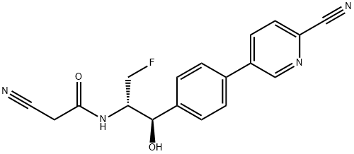 2-Cyano-N-{(1R,2S)-1-[4-(6-cyano-3-pyridinyl)phenyl]-3-fluoro-1-hydroxy-2-propanyl}acetamide|