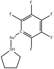 Gold, (2,3,4,5,6-pentafluorophenyl)(tetrahydrothiophene)- Struktur
