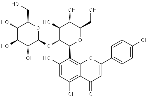 Vitexin 2''-O-beta-D-glucoside Struktur