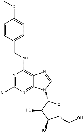 2’-Chloro-N6-(4-methoxy)benzyl adenosine, 722504-77-0, 结构式