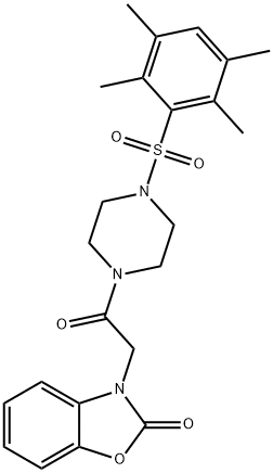 2(3H)-Benzoxazolone, 3-[2-oxo-2-[4-[(2,3,5,6-tetramethylphenyl)sulfonyl]-1-piperazinyl]ethyl]-|WAY-323400