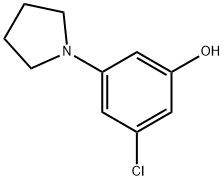Phenol, 3-chloro-5-(1-pyrrolidinyl)- Structure