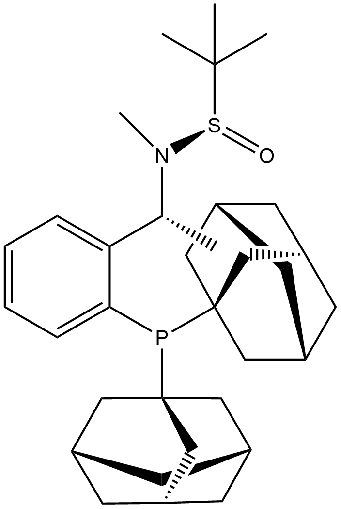 [S(R)]-N-[(R)-1-[2-(Diadamantanphosphino)phenyl]ethyl]-N,2-dimethyl-2-propanesulfinamide Struktur