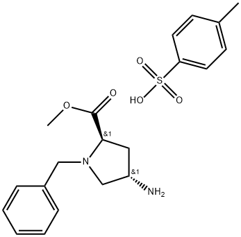 (2R,4S)-4-Amino-1-benzyl-pyrrolidine-2-carboxylic acid methyl ester tosylate Structure