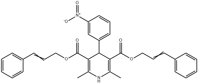 3,5-Pyridinedicarboxylic acid, 1,4-dihydro-2,6-dimethyl-4-(3-nitrophenyl)-, 3,5-bis(3-phenyl-2-propen-1-yl) ester Struktur