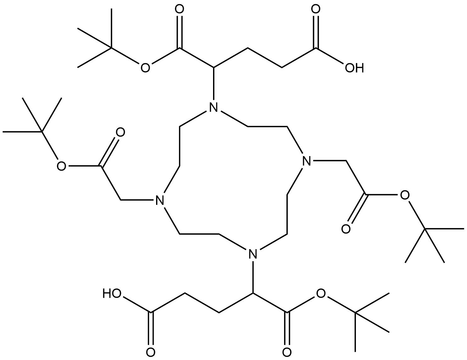 1,4,7,10-Tetraazacyclododecane-1,4,7-triacetic acid, 10-[3-carboxy-1-[(1,1-dimethylethoxy)carbonyl]propyl]-α4-(2-carboxyethyl)-, 1,4,7-tris(1,1-dimethylethyl) ester|4,4'-(4,10-双(2-(叔丁氧基)-2-氧代乙基)-1,4,7,10-四氮杂环十二烷-1,7-二基)双(5-(叔丁氧基)-5-氧代戊酸)