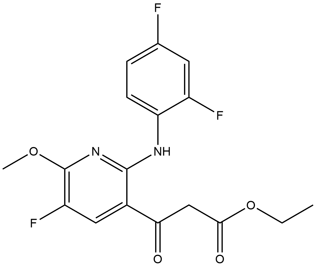 3-Pyridinepropanoic acid, 2-[(2,4-difluorophenyl)amino]-5-fluoro-6-methoxy-β-oxo-, ethyl ester