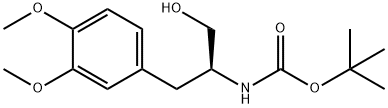 Carbamic acid, N-[(1S)-2-(3,4-dimethoxyphenyl)-1-(hydroxymethyl)ethyl]-, 1,1-dimethylethyl ester Struktur