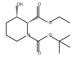 1,2-Piperidinedicarboxylic acid, 3-hydroxy-, 1-(1,1-dimethylethyl) 2-ethyl ester, (2R,3S)-|
