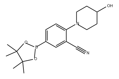Benzonitrile, 2-(4-hydroxy-1-piperidinyl)-5-(4,4,5,5-tetramethyl-1,3,2-dioxaborolan-2-yl)- Struktur
