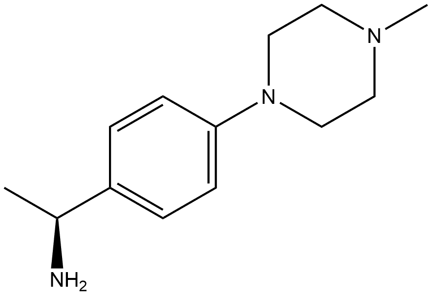 Benzenemethanamine, α-methyl-4-(4-methyl-1-piperazinyl)-, (αS)- Struktur