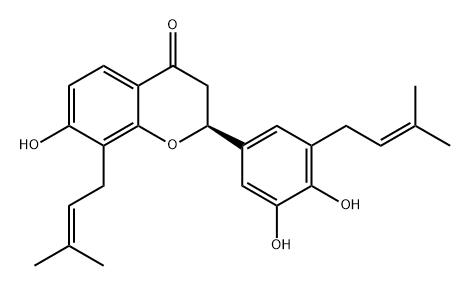 4H-1-Benzopyran-4-one, 2-[3,4-dihydroxy-5-(3-methyl-2-buten-1-yl)phenyl]-2,3-dihydro-7-hydroxy-8-(3-methyl-2-buten-1-yl)-, (2S)-|
