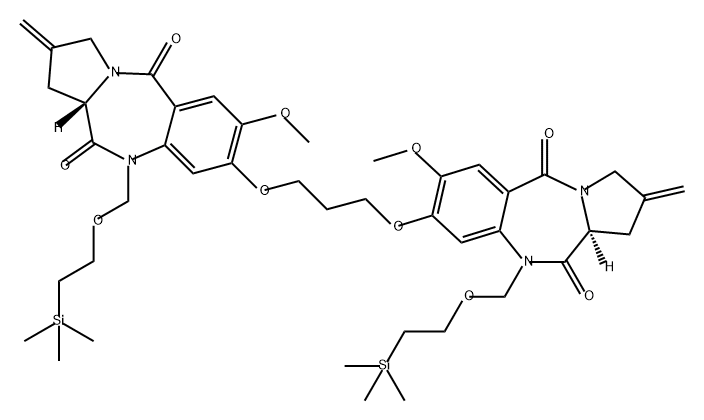 1H-Pyrrolo[2,1-c][1,4]benzodiazepine-5,11(10H,11aH)-dione, 8,8'-[1,3-propanediylbis(oxy)]bis[2,3-dihydro-7-methoxy-2-methylene-10-[[2-(trimethylsilyl)ethoxy]methyl]-, (11aS,11'aS)-