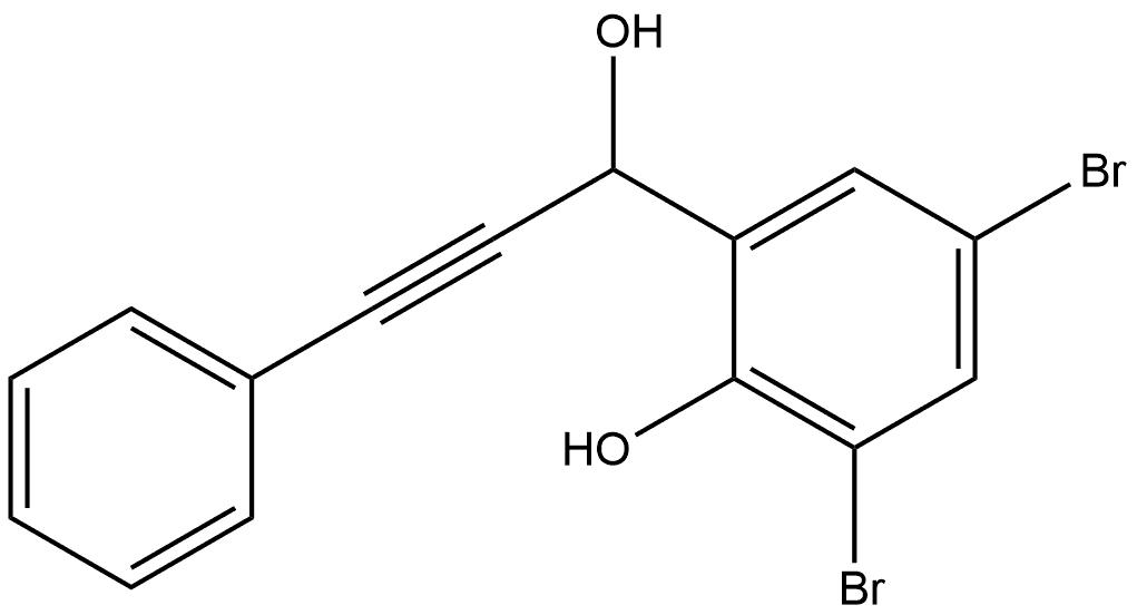 Benzenemethanol, 3,5-dibromo-2-hydroxy-α-(2-phenylethynyl)-