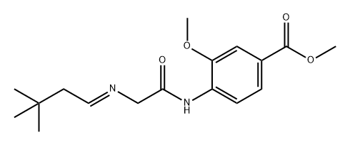 Benzoic acid, 4-[[2-[(E)-(3,3-dimethylbutylidene)amino]acetyl]amino]-3-methoxy-, methyl ester Struktur